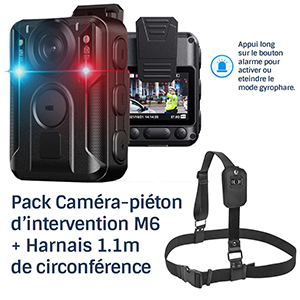Pack Camra-piton dintervention GPS professionnel HD 2160P 128Go IR dtection visage, force de lordre + ceinture camra-piton